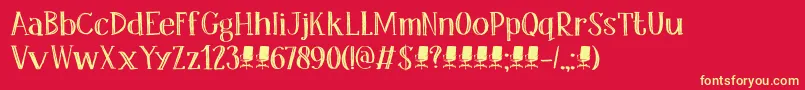 fuente DkOfficeSqueeze – Fuentes Amarillas Sobre Fondo Rojo