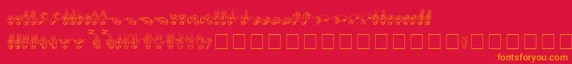 Gallaudet Font – Orange Fonts on Red Background