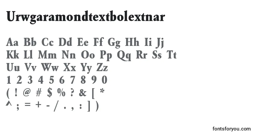 Urwgaramondtextbolextnarフォント–アルファベット、数字、特殊文字