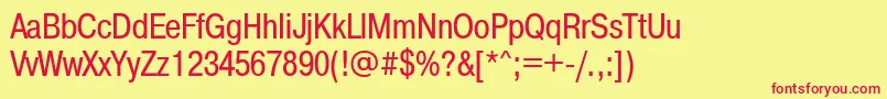 Pragmaticacondatt Font – Red Fonts on Yellow Background