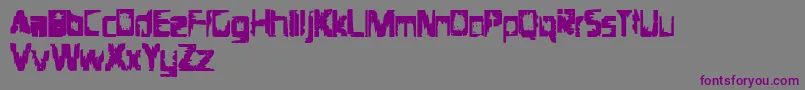 フォントScrapedKnee – 紫色のフォント、灰色の背景