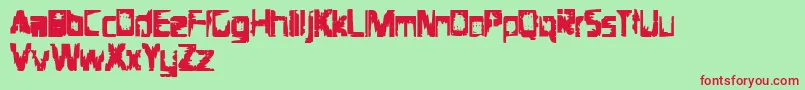 Шрифт ScrapedKnee – красные шрифты на зелёном фоне