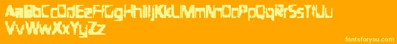 ScrapedKnee Font – Yellow Fonts on Orange Background