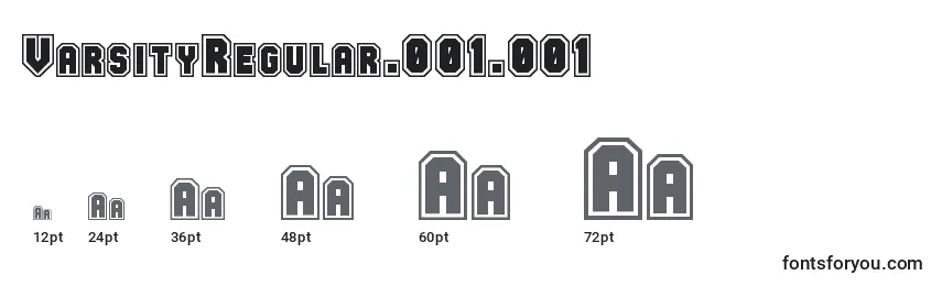 VarsityRegular.001.001 Font Sizes