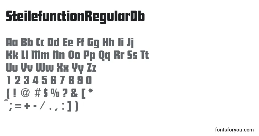 Fuente SteilefunctionRegularDb - alfabeto, números, caracteres especiales