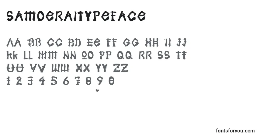 Fuente SamoeraiTypeface - alfabeto, números, caracteres especiales