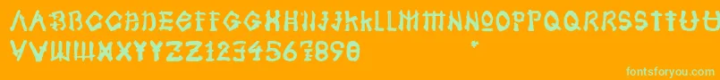 SamoeraiTypeface Font – Green Fonts on Orange Background