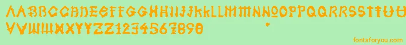 SamoeraiTypeface Font – Orange Fonts on Green Background