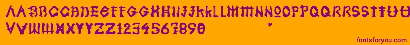 SamoeraiTypeface Font – Purple Fonts on Orange Background