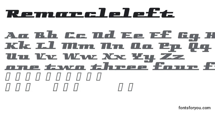 Fuente Remarcleleft - alfabeto, números, caracteres especiales