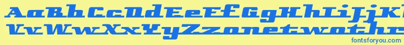 フォントRemarcleleft – 青い文字が黄色の背景にあります。