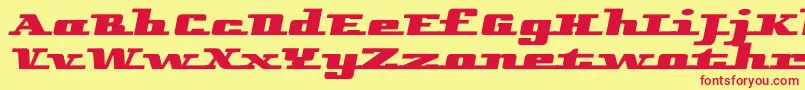 フォントRemarcleleft – 赤い文字の黄色い背景