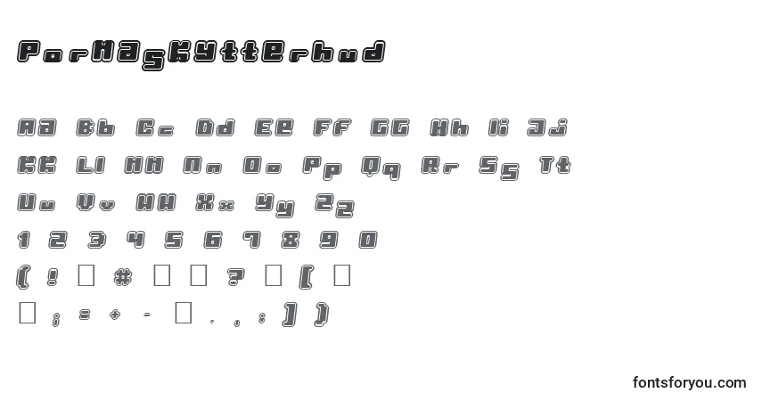 Schriftart PormaskYtterhud – Alphabet, Zahlen, spezielle Symbole