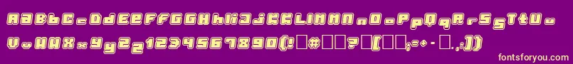 PormaskYtterhud Font – Yellow Fonts on Purple Background