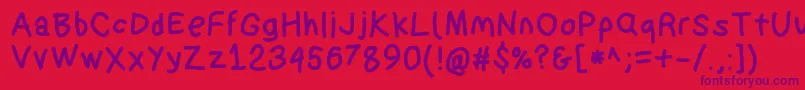 Suplexdriverblack Font – Purple Fonts on Red Background