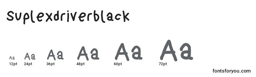 Размеры шрифта Suplexdriverblack