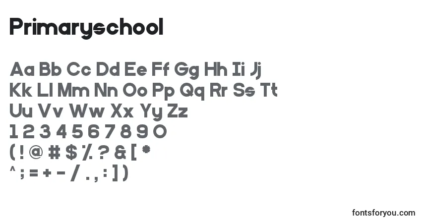 Schriftart Primaryschool – Alphabet, Zahlen, spezielle Symbole