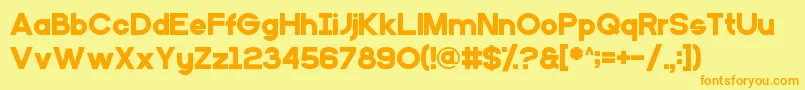 Primaryschool Font – Orange Fonts on Yellow Background
