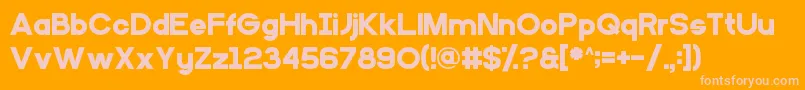 Primaryschool Font – Pink Fonts on Orange Background