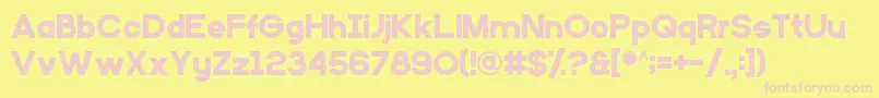 Primaryschool Font – Pink Fonts on Yellow Background