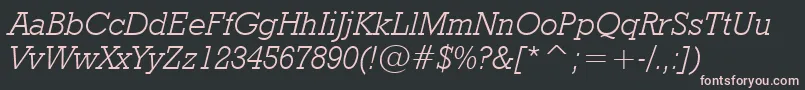GeometricSlabserif712LightItalicBt Font – Pink Fonts on Black Background
