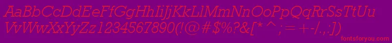 GeometricSlabserif712LightItalicBt Font – Red Fonts on Purple Background