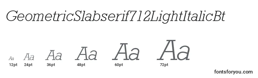 GeometricSlabserif712LightItalicBt Font Sizes