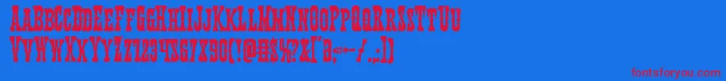 Texasrangercond Font – Red Fonts on Blue Background