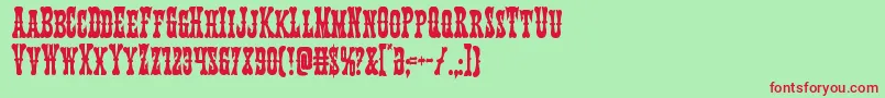 Texasrangercond Font – Red Fonts on Green Background