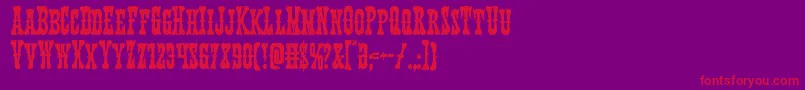 Czcionka Texasrangercond – czerwone czcionki na fioletowym tle