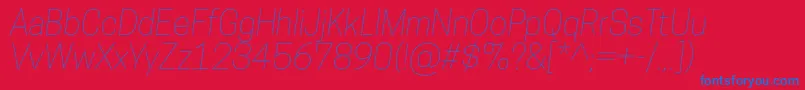 フォントCooperhewittThinitalic – 赤い背景に青い文字