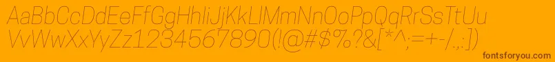 CooperhewittThinitalic-Schriftart – Braune Schriften auf orangefarbenem Hintergrund