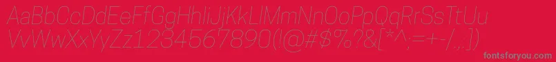 CooperhewittThinitalic Font – Gray Fonts on Red Background