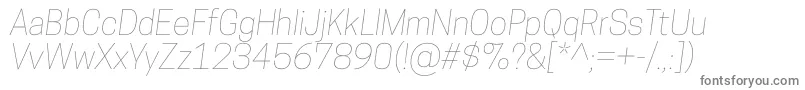 フォントCooperhewittThinitalic – 白い背景に灰色の文字