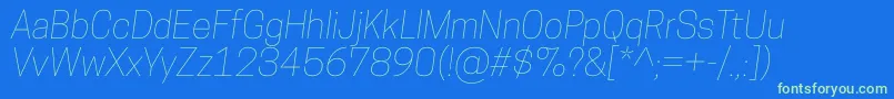 CooperhewittThinitalic Font – Green Fonts on Blue Background