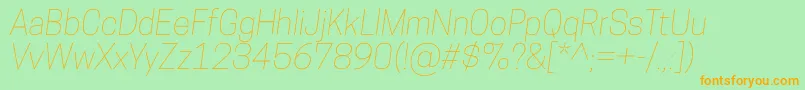 CooperhewittThinitalic Font – Orange Fonts on Green Background