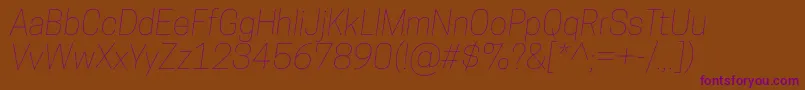CooperhewittThinitalic Font – Purple Fonts on Brown Background