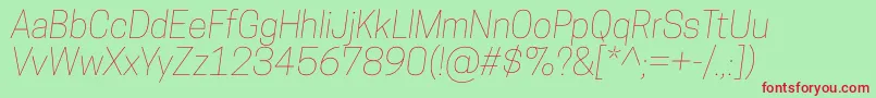 CooperhewittThinitalic Font – Red Fonts on Green Background