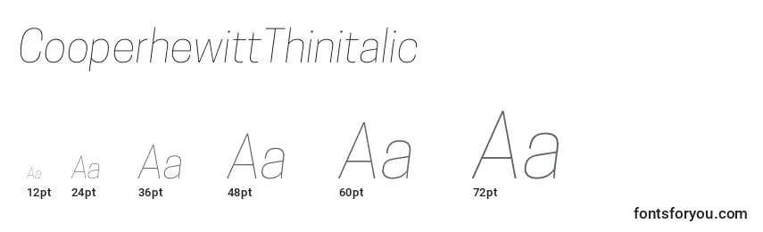 CooperhewittThinitalic Font Sizes