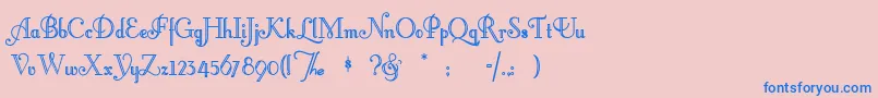 Littlelordfontleroy Font – Blue Fonts on Pink Background