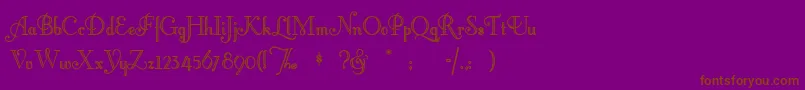 Littlelordfontleroy Font – Brown Fonts on Purple Background