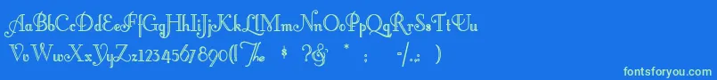 Littlelordfontleroy Font – Green Fonts on Blue Background