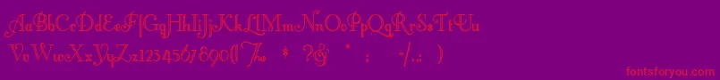 Littlelordfontleroy-Schriftart – Rote Schriften auf violettem Hintergrund