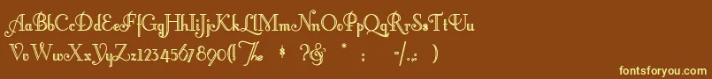 Littlelordfontleroy Font – Yellow Fonts on Brown Background