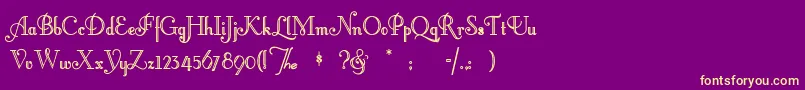 Littlelordfontleroy Font – Yellow Fonts on Purple Background