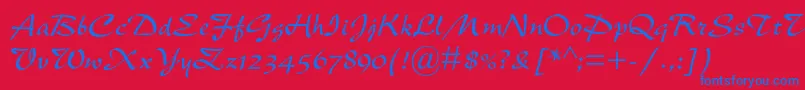 Newberolinamtstd Font – Blue Fonts on Red Background