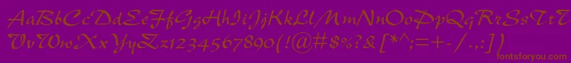 Czcionka Newberolinamtstd – brązowe czcionki na fioletowym tle