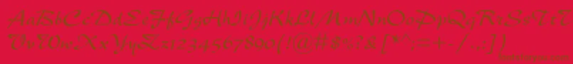 フォントNewberolinamtstd – 赤い背景に茶色の文字