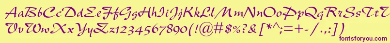 Шрифт Newberolinamtstd – фиолетовые шрифты на жёлтом фоне