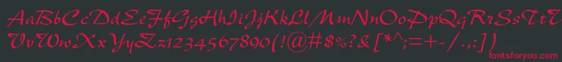 Newberolinamtstd Font – Red Fonts on Black Background
